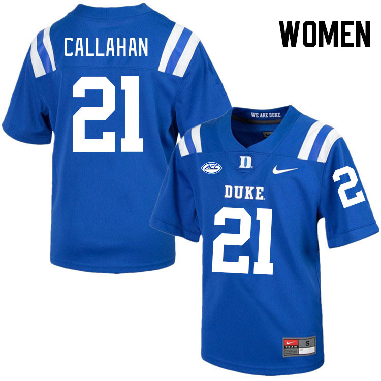 Women #21 Landan Callahan Duke Blue Devils College Football Jerseys Stitched-Royal